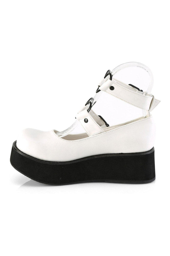 SPRITE-02 Mary Jane | White Faux Leather-Mary Janes-Demonia-SEXYSHOES.COM