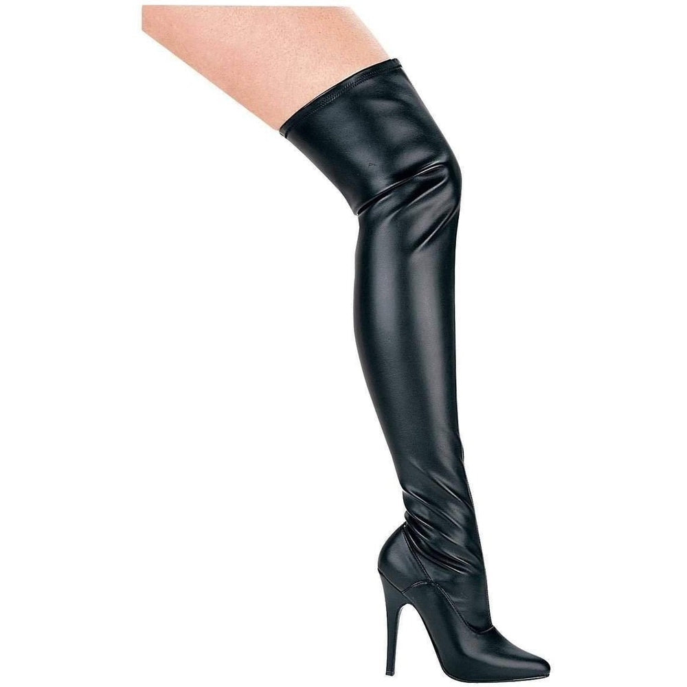 SS-511-ALLY Thigh Boot | Black Smooth Finish-Footwear-Ellie Brand-Black-10-Faux Leather-SEXYSHOES.COM