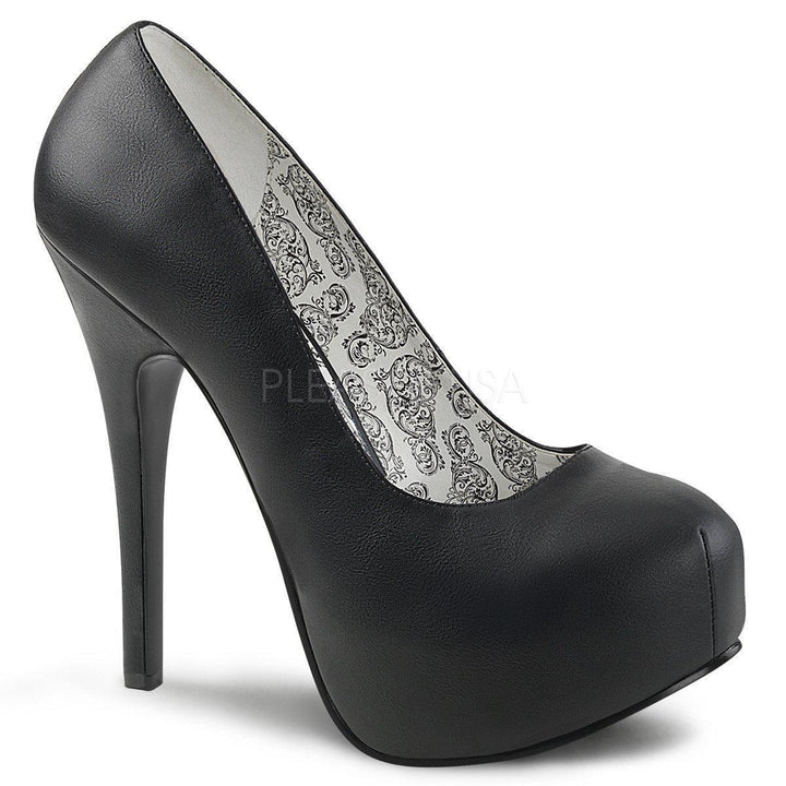 SS-TEEZE-06W Pump | Black Faux Leather-Footwear-Pleaser Brand-Black-11-Faux Leather-SEXYSHOES.COM