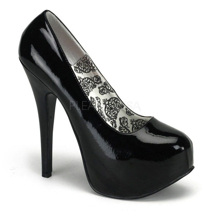 SS-TEEZE-06W Pump | Black Patent-Footwear-Pleaser Brand-Black-16-Patent-SEXYSHOES.COM