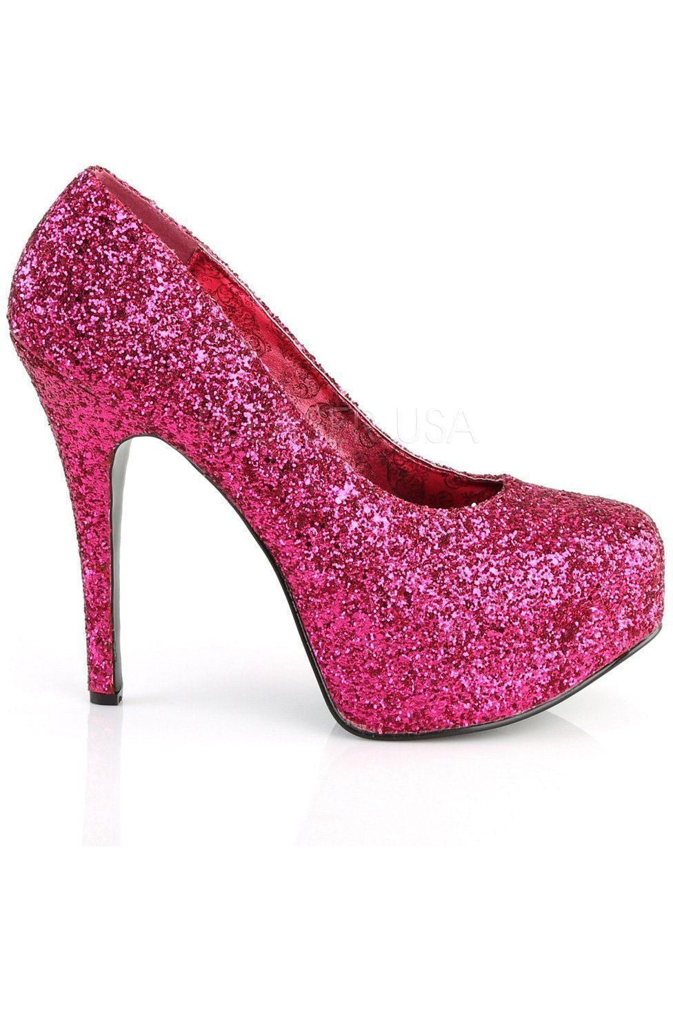 Amazon.com | Allegra K Women's Glitter Ankle Strap Chunky Heels Sandals Hot  Pink 5.5 M US | Heeled Sandals