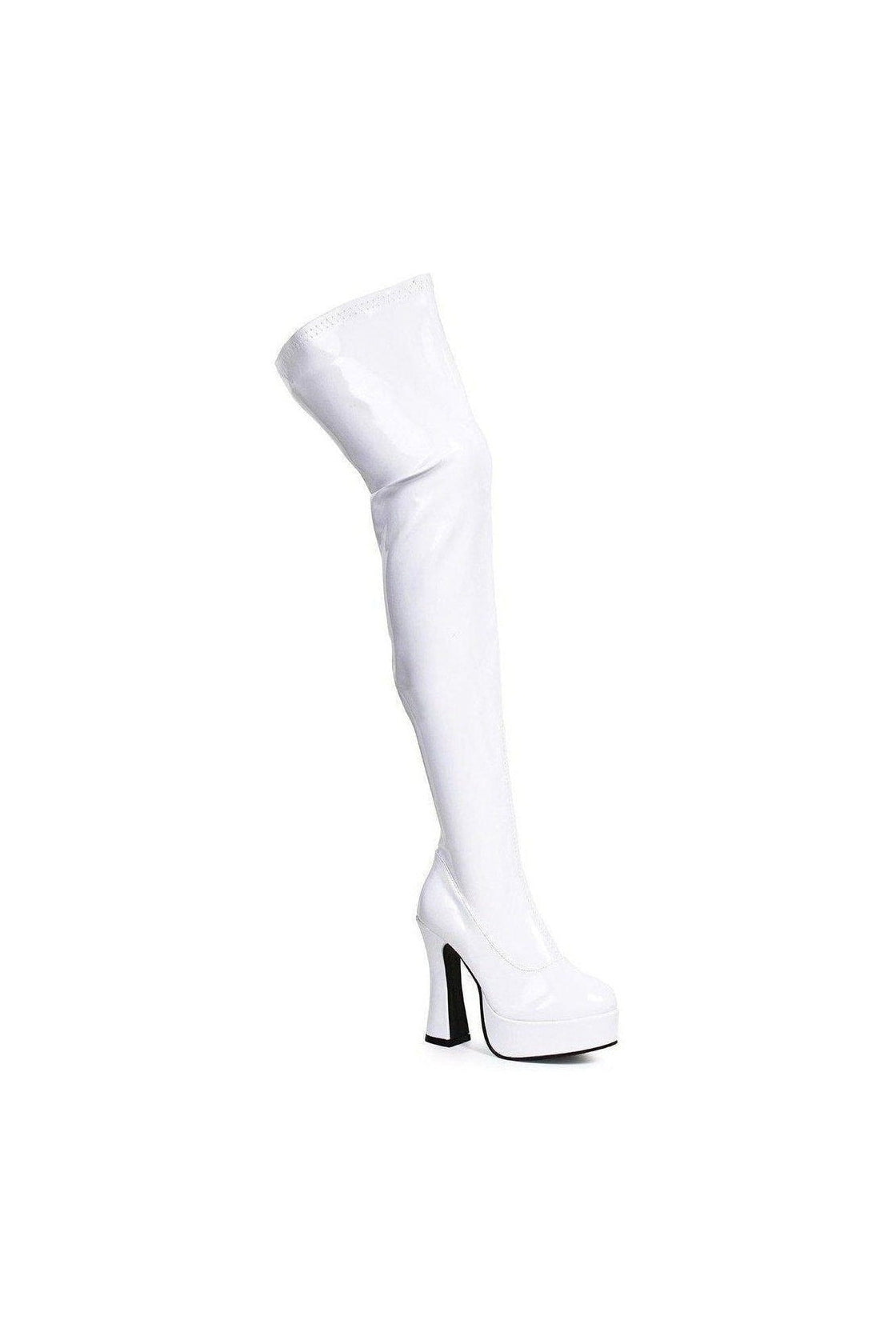 White thigh clearance high gogo boots